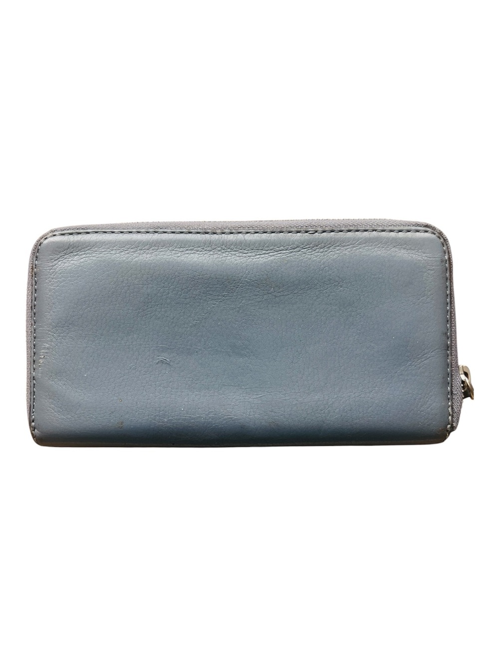 B. Makowsky Blue Leather Zip Around Wallet Silver Hardware Classic Organizer - Picture 2 of 11